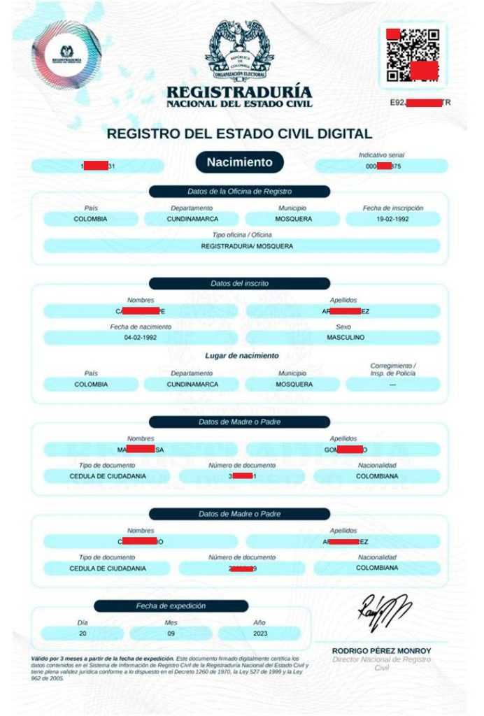 registro civil de nacimiento digital